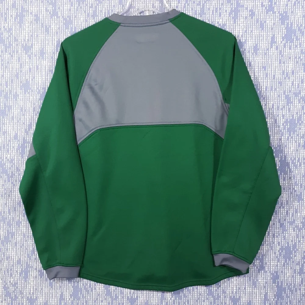 Adidas Sweatshirt Mens Large Green Gray Pullover Crew Neck Activewear